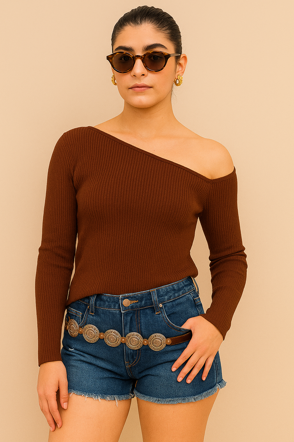 Blusa hombro asimétrico ZA6094