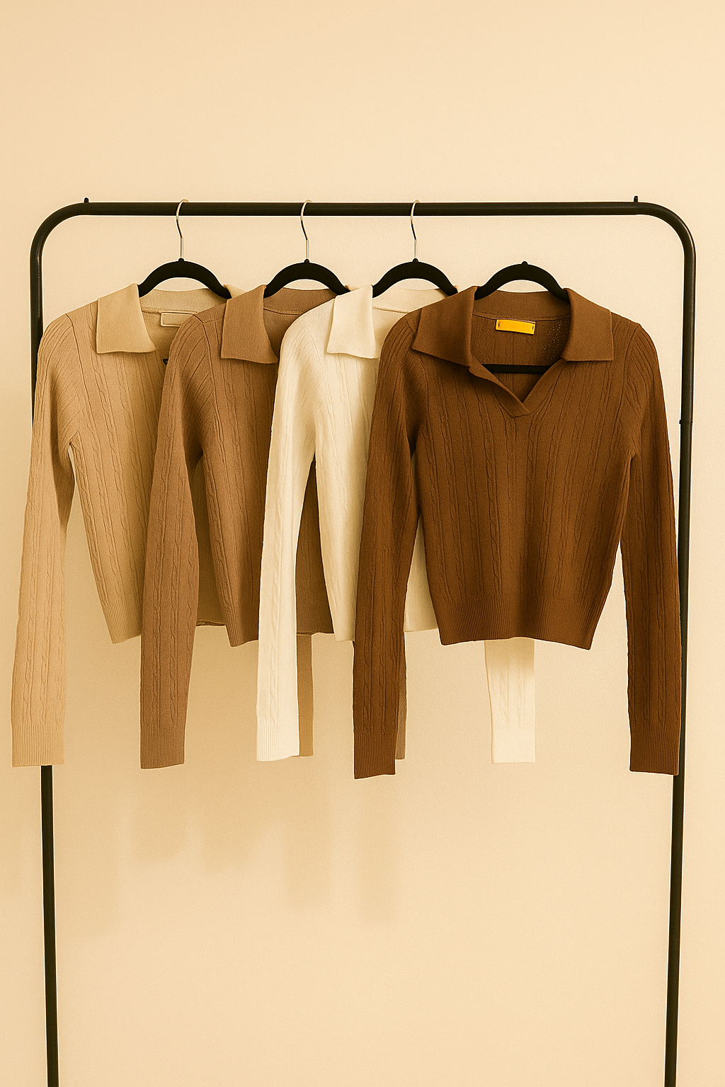 Blusa Knit Tipo Polo Acanalada