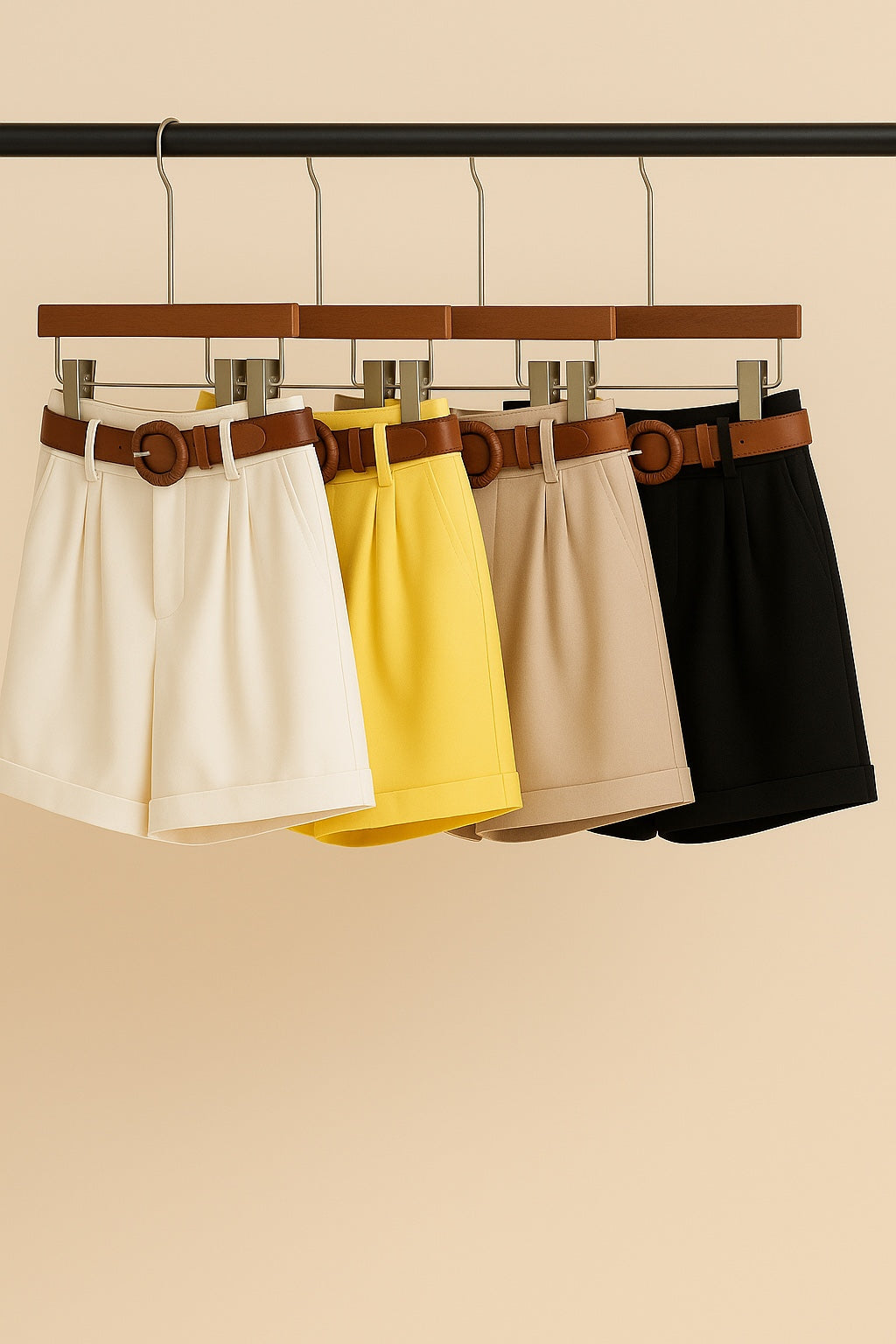 Short de vestir con cinturón